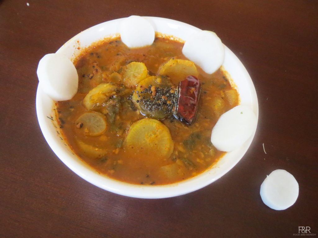 Moolangi Sambar Recipe Hebbars Kitchen Find Vegetarian Recipes